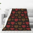thumbnail image 1 of Balery Gold Glitter Heart Manta de Felpa Suave y Acogedora – Cobija de Franela Aterciopelada para Cama, Lavable y Cálida para Sofá, Mascotas, Transpirable-40"x30", 1 of 7