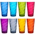 thumbnail image 1 of Vasos reutilizables de plástico acrílico Optix de EE. UU. (juego de 8) vasos de agua de 20 oz en colores de tono joya | Vasos sin BPA, fabricados en EE. UU. | Apto para lavavajillas en la rejilla supe, 1 of 5