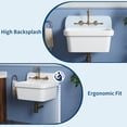 thumbnail image 4 of QinaQin 30 x 20 Inch Utility Sink,Ceramic Laundry Sink with High Backsplash,Wall Mount for Washing Room,Bathroom,White, 4 of 6