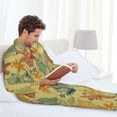 thumbnail image 6 of Lsque Floral with Butterflies Pattern Long Sleeve Pajama Set for Men - Soft 2-Piece Sleepwear and Loungewear Set with Pockets, Comfy Nightwear-Small, 6 of 7