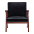 thumbnail image 3 of Convenience Concepts Take a Seat Cliff Accent Chair, Black Faux Leather & Espresso Frame, 3 of 8