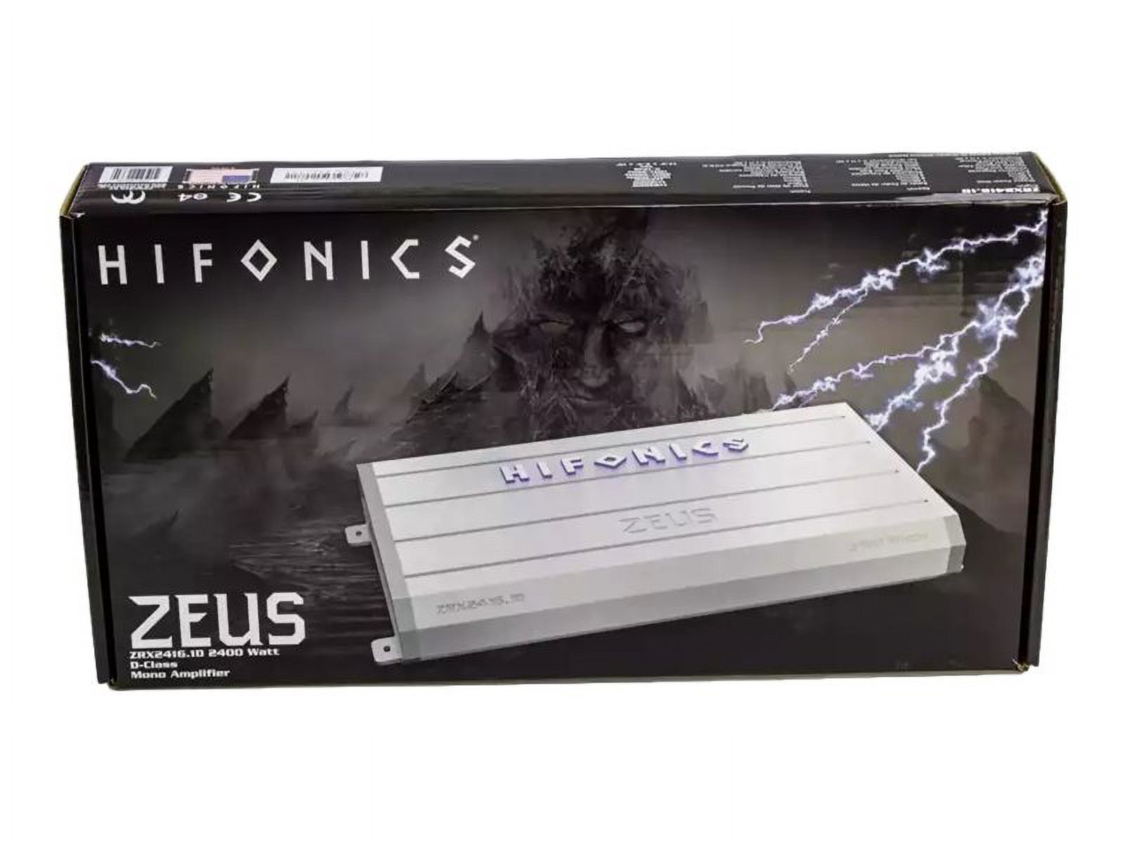 Hifonics Zeus 2400 Watt Mono Class D Boost EQ Subwoofer Amplifier | ZRX2416.1D - image 5 of 8