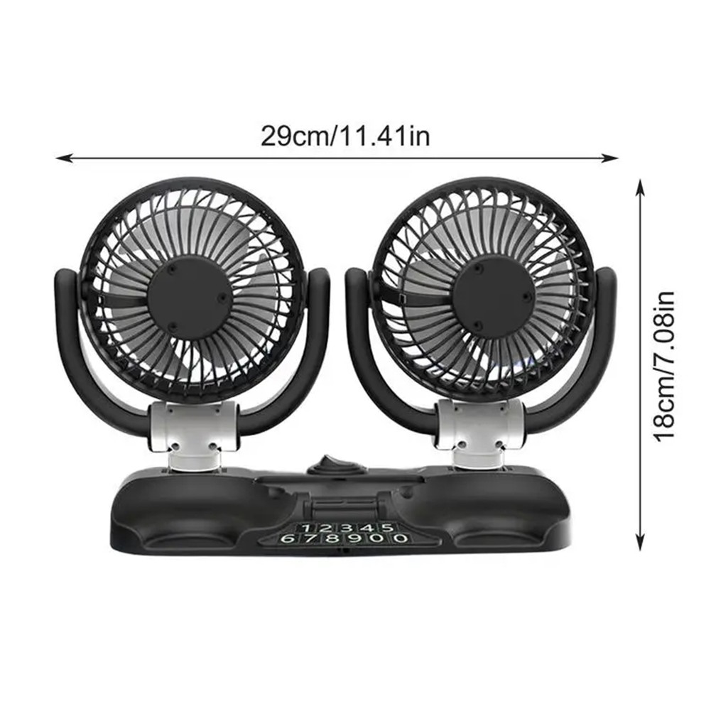 sailesiti Stay Cool on the Road Car Cooling Fan with Rotatable Dual Heads USB Powered
