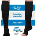 thumbnail image 3 of (3 Pairs) Sheer Women Open Toe Compression Knee Highs 20-30 mmHg Black, X-Large, 3 of 5