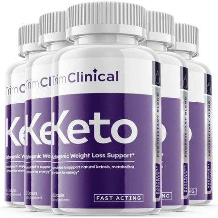 (5 Pack) Trim Clinical Keto - Supplement for Weight Loss - Energy & Focus Boosting Dietary Supplements for Weight Management & Metabolism - Advanced Fat Burn Raspberry Ketones Pills - 300 Capsules