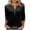 Black, variant on Kukoosong Women's 3/4 Sleeve T-Shirt Casual Loose Deep V-neck Button Tee Solid Color Soft Comfy Tops for Women