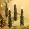 thumbnail image 4 of Tkrady Flameless Taper Candles, Christmas Tree Candles with Remote, Battery Operated Candlestick, Flickering LED Christmas Candlesticks 9.7Inch, 4 of 7