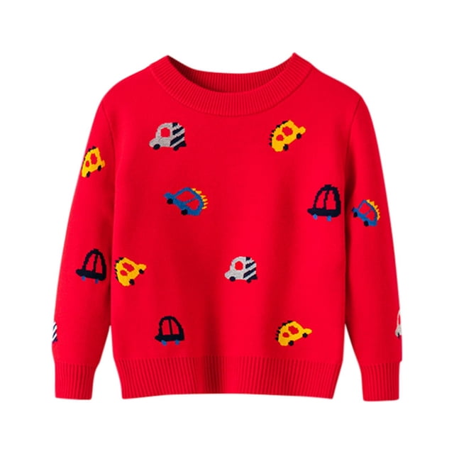 Offres de Chandails pour Tout-Petits Chandail pour Tout-Petits Jeunes Ados Garçons Filles Manches Longues Tricot Imprimé Chandail Tricot Chandail pour Tout-Petits Rouge 110