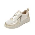 thumbnail image 2 of Willtoo Womens Platform Casual Sneakers Lace Up Side Zipper Low Top Walking Shoes Lightweight Round Toe Fashion Comfort Skate Shoes, 2 of 5
