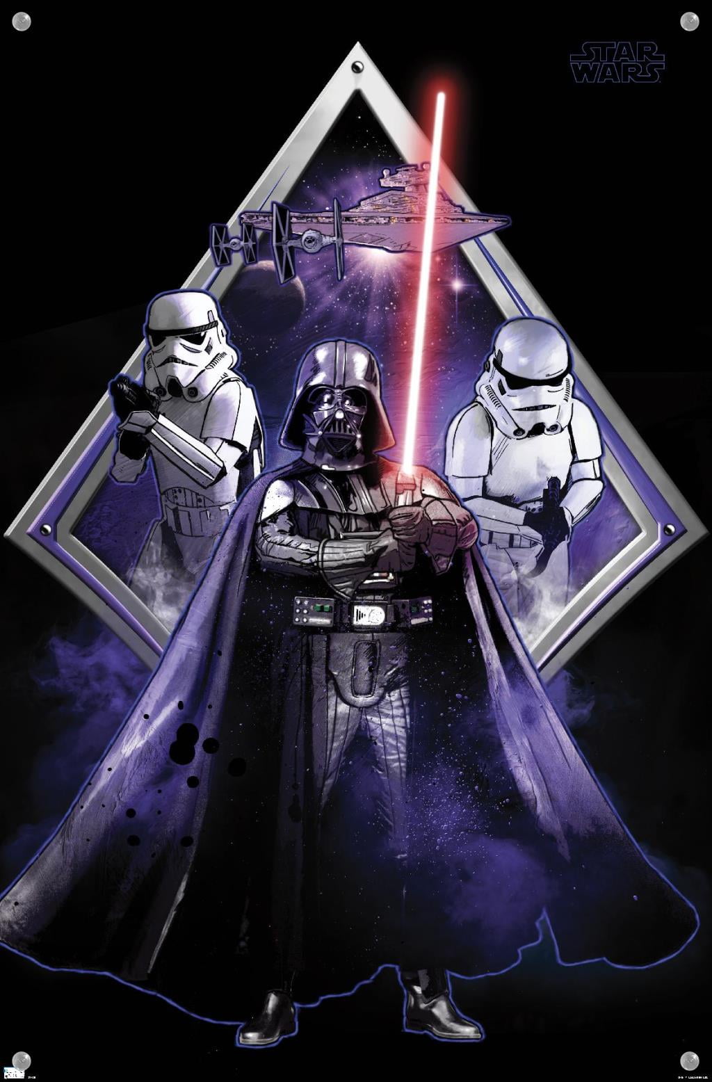 Star Wars: Original Trilogy - Villains Badge Wall Poster with Pushpins, 14.725" x 22.375"