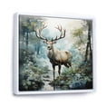 thumbnail image 2 of Designart "Harmonious Encounter with a Deer" Landscapes Floater Framed Canvas Art Print, 2 of 7