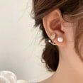 thumbnail image 2 of 1Pair Woman Delicate Tulip Flower Earrings With White Faux Pearl, 2 of 13