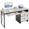 thumbnail image 1 of Bestier 55 inch Computer Desk with Drawers Keyboard Tray Home Office Desk, 1 of 9