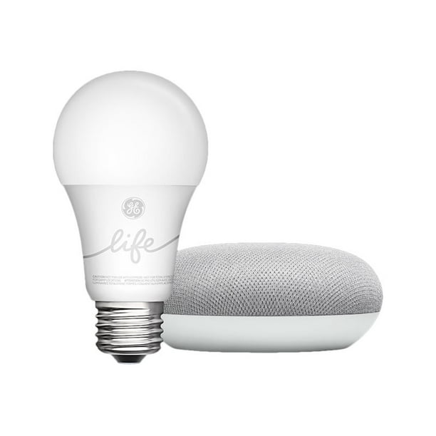 Google Smart Light Starter Kit - Google Home Mini and GE C-Life Smart Light  Bulb