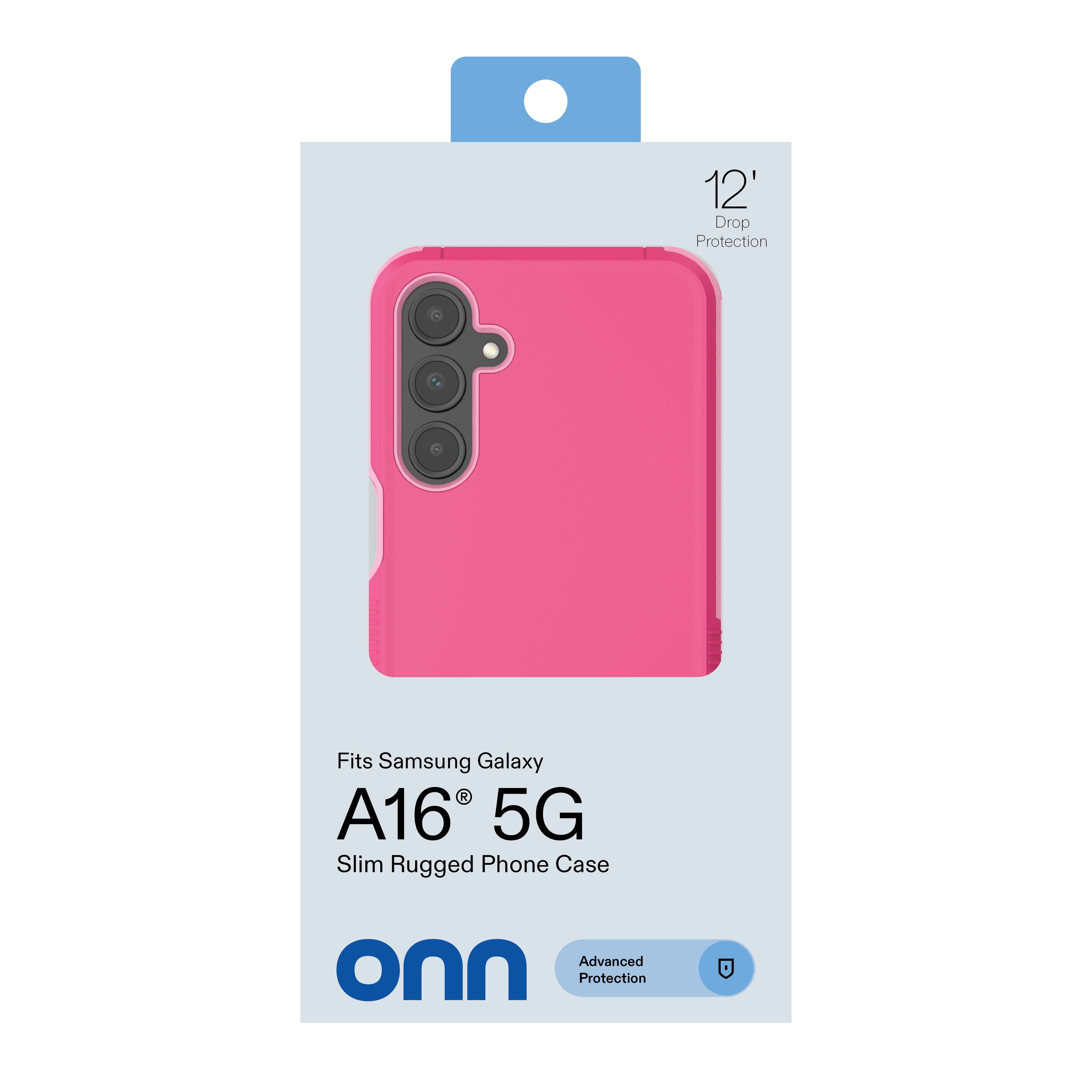 onn Slim Rugged Phone Case for Samsung Galaxy A16 5G - Pink