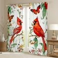 thumbnail image 2 of Manfei Cute Cardinals Curtains Pack of 2 (42x84 Each),Rustic Flower Moth Curtains Blackout,Green White Red Bedroom Curtains For Teens,Ultra Soft Home Decor, 2 of 6