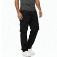 thumbnail image 2 of PUZTLOY Men's Cargo Pants Sweatpants Jogger Work Trousers Relaxed Fit Loose Casual Baggy Lightweight Workout Slacks with Multi Pockets Black, 2 of 11