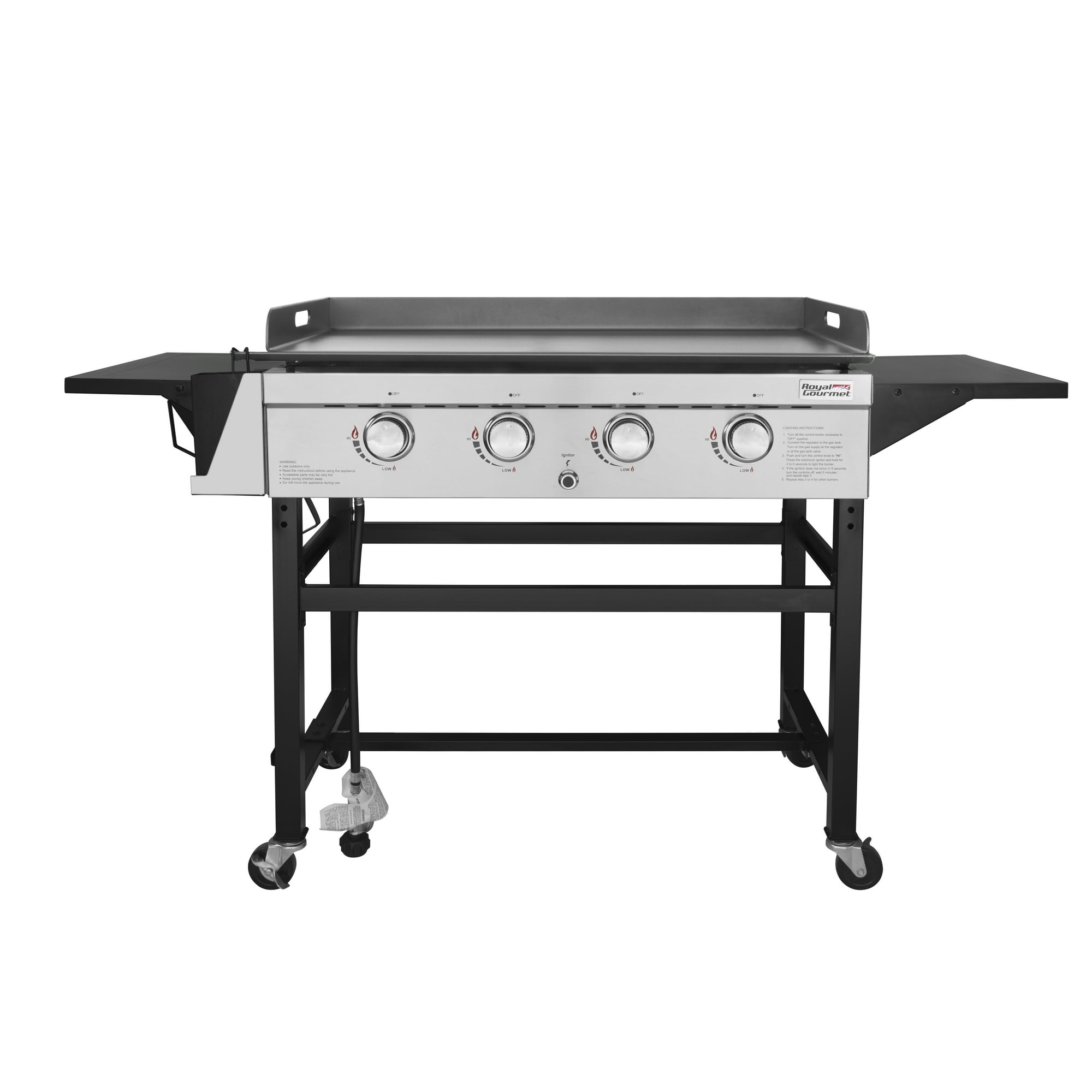 Royal Gourmet GB4001C 4-Burner 52000-BTU Propane Gas Grill Griddle, 36"L, With Cover