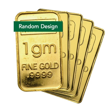 1 gram Gold Bar - Random Design - Lot of 5
