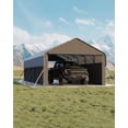 thumbnail image 2 of 12x24 FT Enclosed Car Ports, Metal Carport with Steel Frame For All-Weather, Heavy Duty Steel Frame and 220 g Tarp, All-Weather Carport for Full-Size Pickup Trucks, 2 of 7