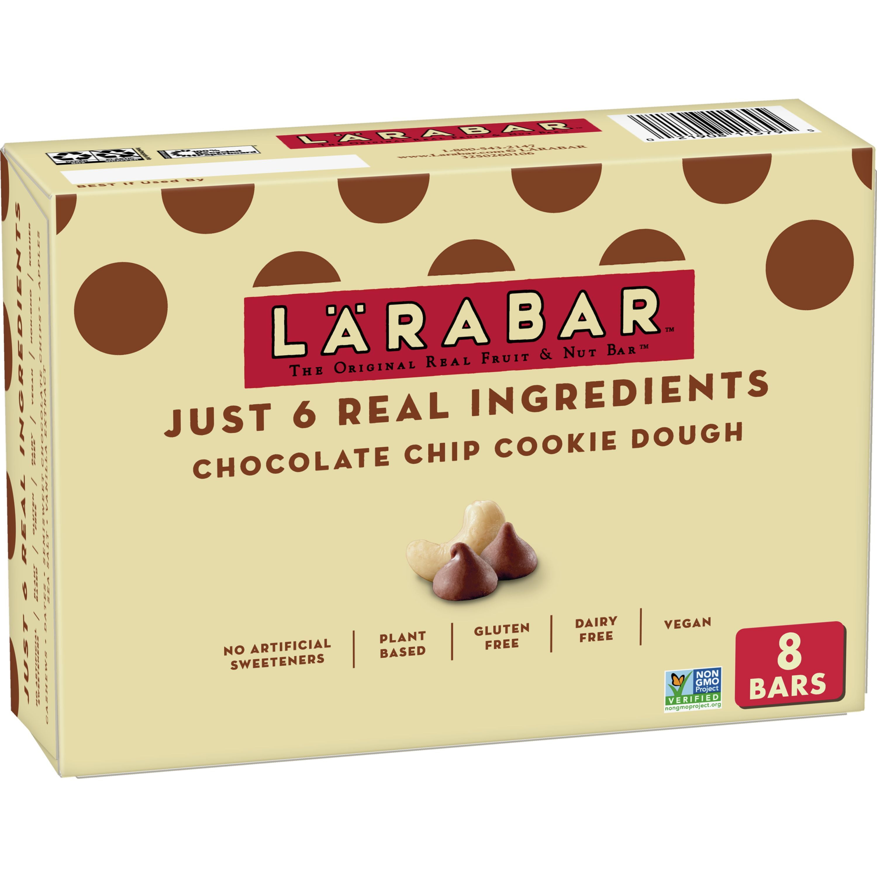 Larabar Chocolate Chip Cookie Dough, Gluten Free Fruit & Nut Bar, 8 Ct