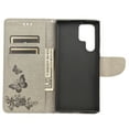 thumbnail image 4 of Allytech Wallet Case for Samsung Galaxy S22 Ultra 5G, Big Butterfly Embossed PU Leather Kickstand Flip Cover Shockproof Drop Protection Anti-scratch Wallet Cover for Samsung Galaxy S22 Ultra,Gray, 4 of 4