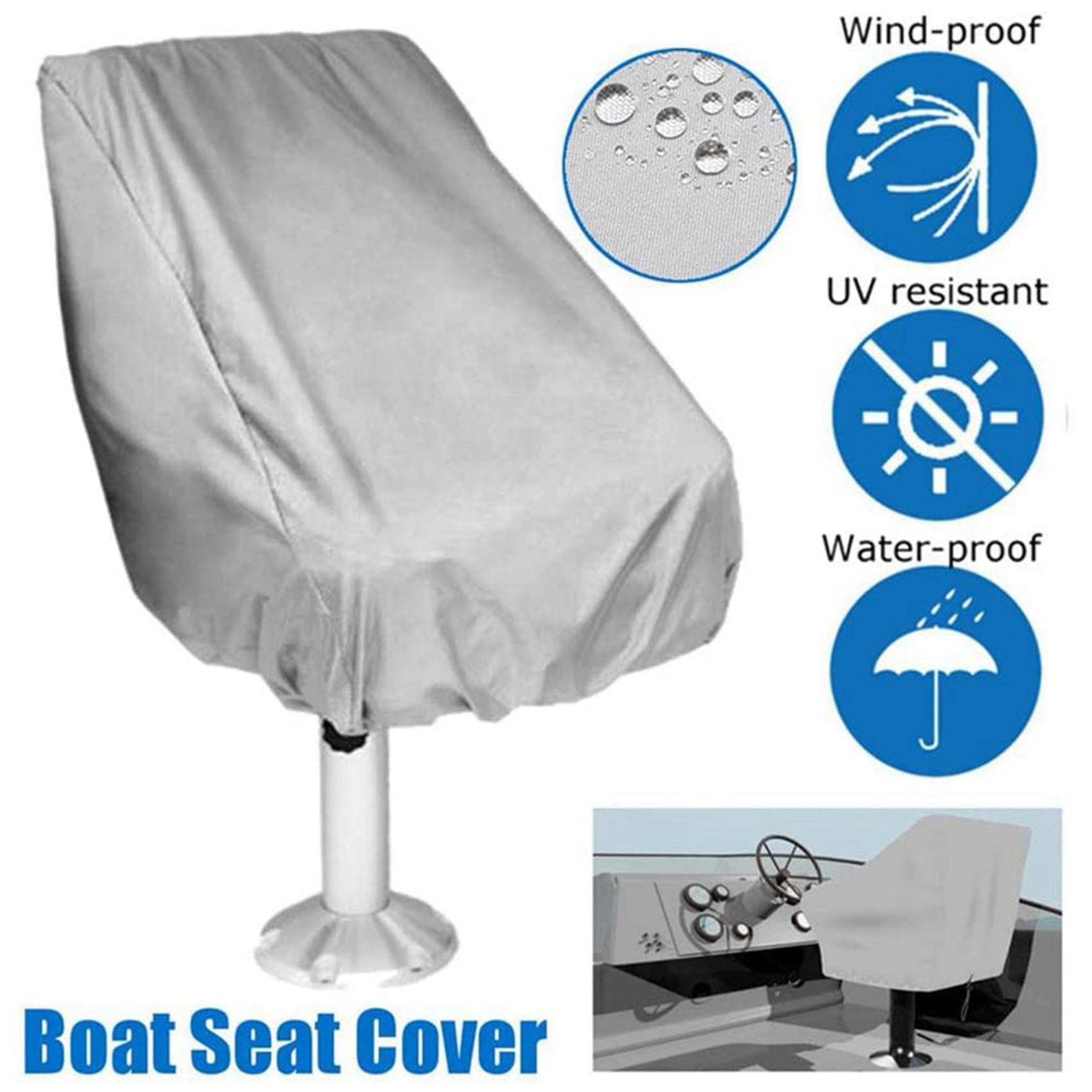 Black, 22x24x25 in/ 56×61×64 cm Boat Seat Cover Outdoor Waterproof Pontoon Boat Seats Covers Captain’s Chair Seat Cover All Season Protection 