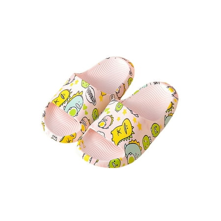 

Wazshop Boys Slide Sandals Backless Shower Slippers Slip On Water Shoes Waterproof Flat Children Open Toe Lightweight Pink 6.5C/7C