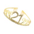 thumbnail image 2 of Jumpingount Diadema para fiesta de cumpleaños, accesorios de decoración para celebración, adorno de ropa elegante, suministros para fiestas, tocado, Accesorio para el cabello Dorado(21) Jumpingount AP011163-04, 2 of 6