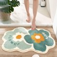 thumbnail image 4 of Alfombrilla absorbente antideslizante para baño con flores simples, alfombrilla fresca para entrada del hogar, alfombrilla para el suelo del dormitorio, puerta, 4 of 7