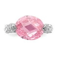 thumbnail image 5 of White Sterling Silver Ring Band Fashion Cubic Zirconia CZ Pink, 5 of 5
