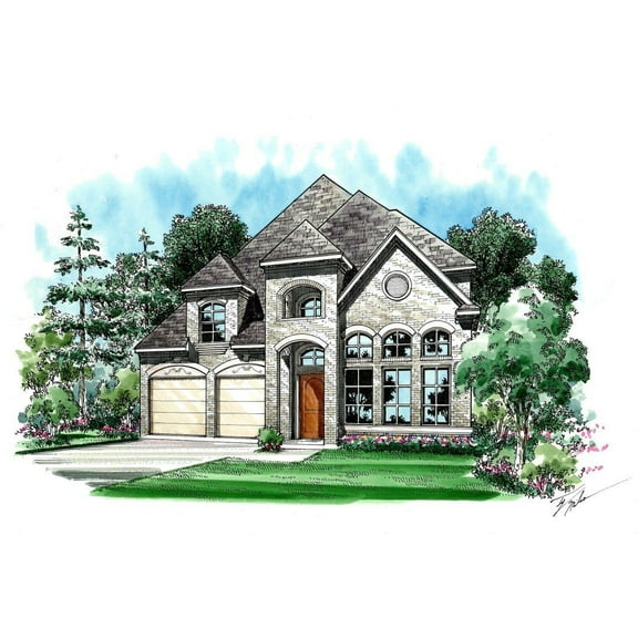 015-1301: Luxury Narrow lot 3 Bed, 4 Bath Luxury Home Plan, 3851 Sq Ft: Full Blueprints with License to Build by Home Plan Marketplace - Lesuto