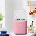 thumbnail image 5 of ChefRobot Ice Maker Countertop, Self-Cleaning Ice Maker with Ice Scoop and Basket, Make 26.5 lbs Ice in 24 Hrs, 9 Ice Cubes Ready in 6-8 Mins, Pink, 5 of 8