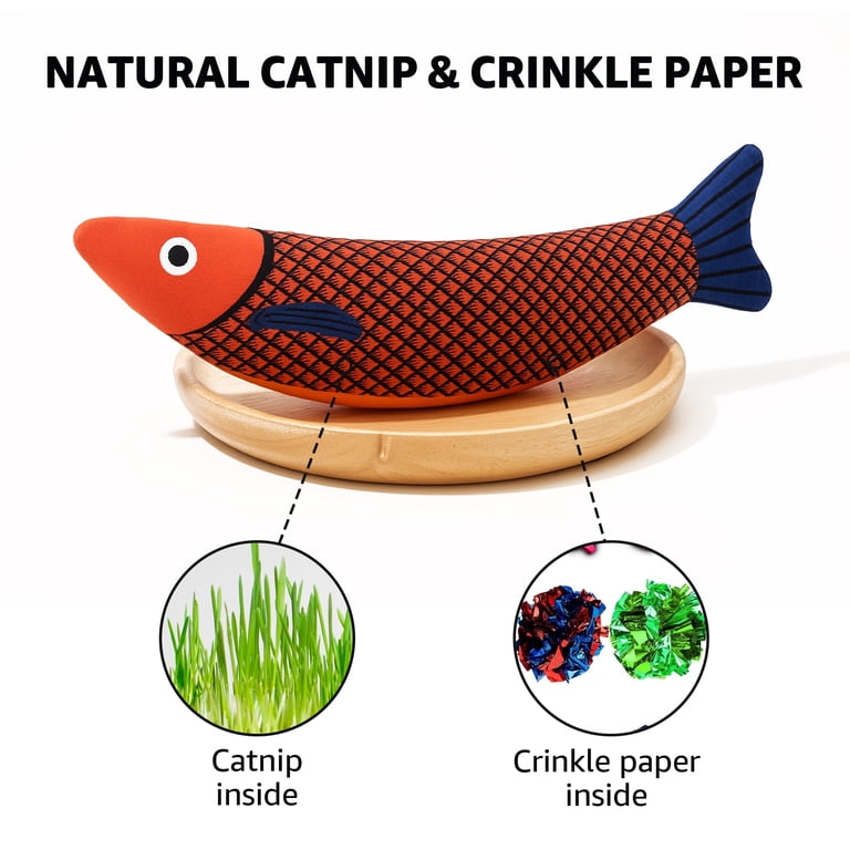 Max & Marlow Catnip Cat Toys, Fish Shaped 3-Pack photo 5
