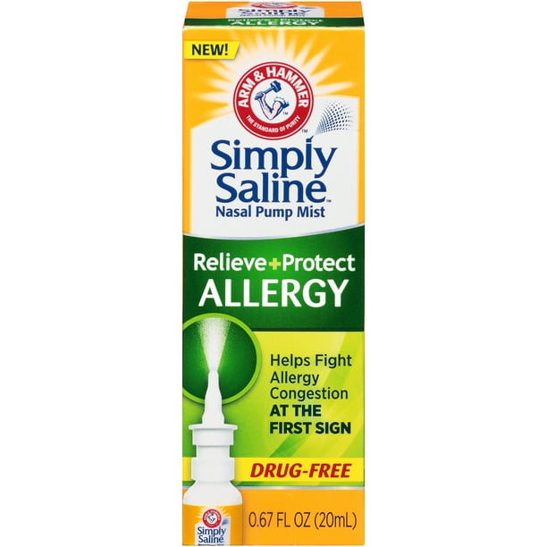 Arm & Hammer Simply Saline Relieve + Protect Nasal Mist Allergy, 0.67