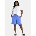 thumbnail image 4 of Athletic Works Women's and Women's Plus French Terry Bermuda Shorts, Sizes XS-4X, 4 of 5