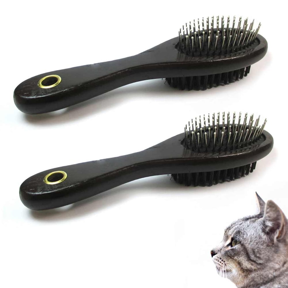Grooming Tool for Medium and Large Pets with Long Hair Dog Grooming Comb Cat Double-Sided Metal Shedding Brush