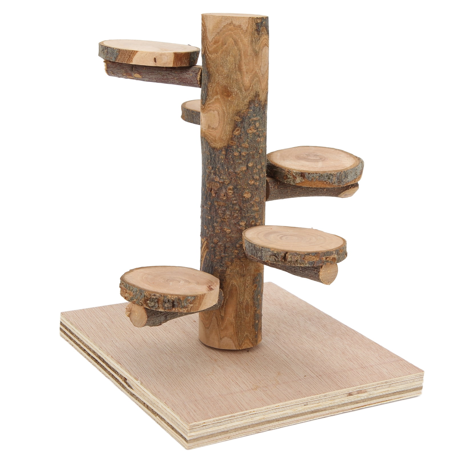NFTIGB Hamster Climbing Wooden Stand Platform Rotating Activity Playground Toys for Mouse, Gerbil, Small Animals. 7.87 inches / 20 cm Length, Chewable Wood Material for Stress Relief