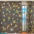 thumbnail image 2 of Splicing Pattern Night Sky with Bright Stars Semi Sheer Curtains Window Voile Drapes Panels Treatment-55X78in for Living Room Bedroom Kids Room, 2 of 4