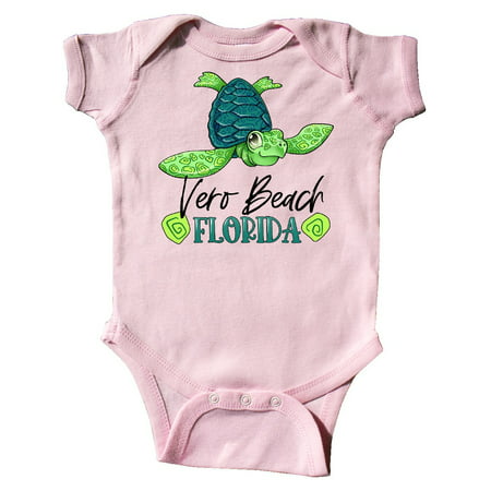 

Inktastic Vero Beach Florida Happy Sea Turtle Gift Baby Boy or Baby Girl Bodysuit