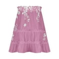 thumbnail image 6 of Deals of The Day Clearance kttectoa Cute Leisure Ruffle Lace-up Beach Skirts Summer Skirts Floral Graphic Skirts Elastic Mid Waist Mini Skirt for Ladies Casual Club, 6 of 6