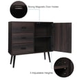 thumbnail image 4 of FANGSUM Storage Cabinet with Door & 3 Drawers, Wood Floor Storage Cabinet with Adjustable Shelf, Accent Buffet Cabinet for Living Room, Bedroom, Home Office, Dark Oak, 4 of 6