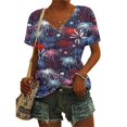 thumbnail image 4 of HEILAU American Flag Graphic T Shirts for Women 4th of July Vintage Print Independence Day Floral Casual V Neck T Shirt Patriotic Tops, 4 of 5