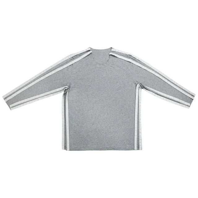 T-shirts Chemises pour Hommes Post Récupération de l'Épaule Manches Longues Ouverture Complète sur le Côté Boutons-Pression Chimiothérapie Dialyse Gris Graphique T-Shirts d'Automne Taille TG