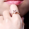 thumbnail image 4 of Anillos de joyería de corazón Anillos de bodas de cristal de moda para mujeres - Talla 7 (oro rosa), 4 of 5
