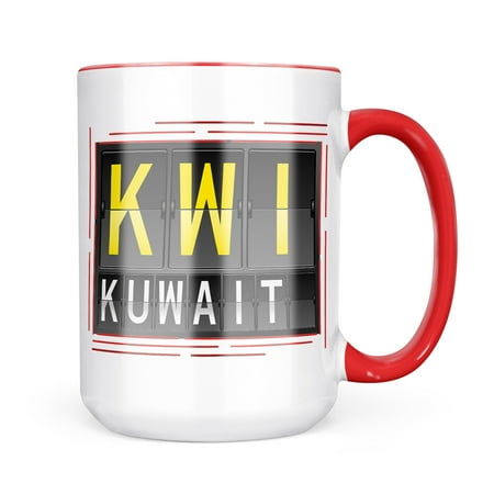 

Neonblond KWI Airport Code for Kuwait Mug gift for Coffee Tea lovers