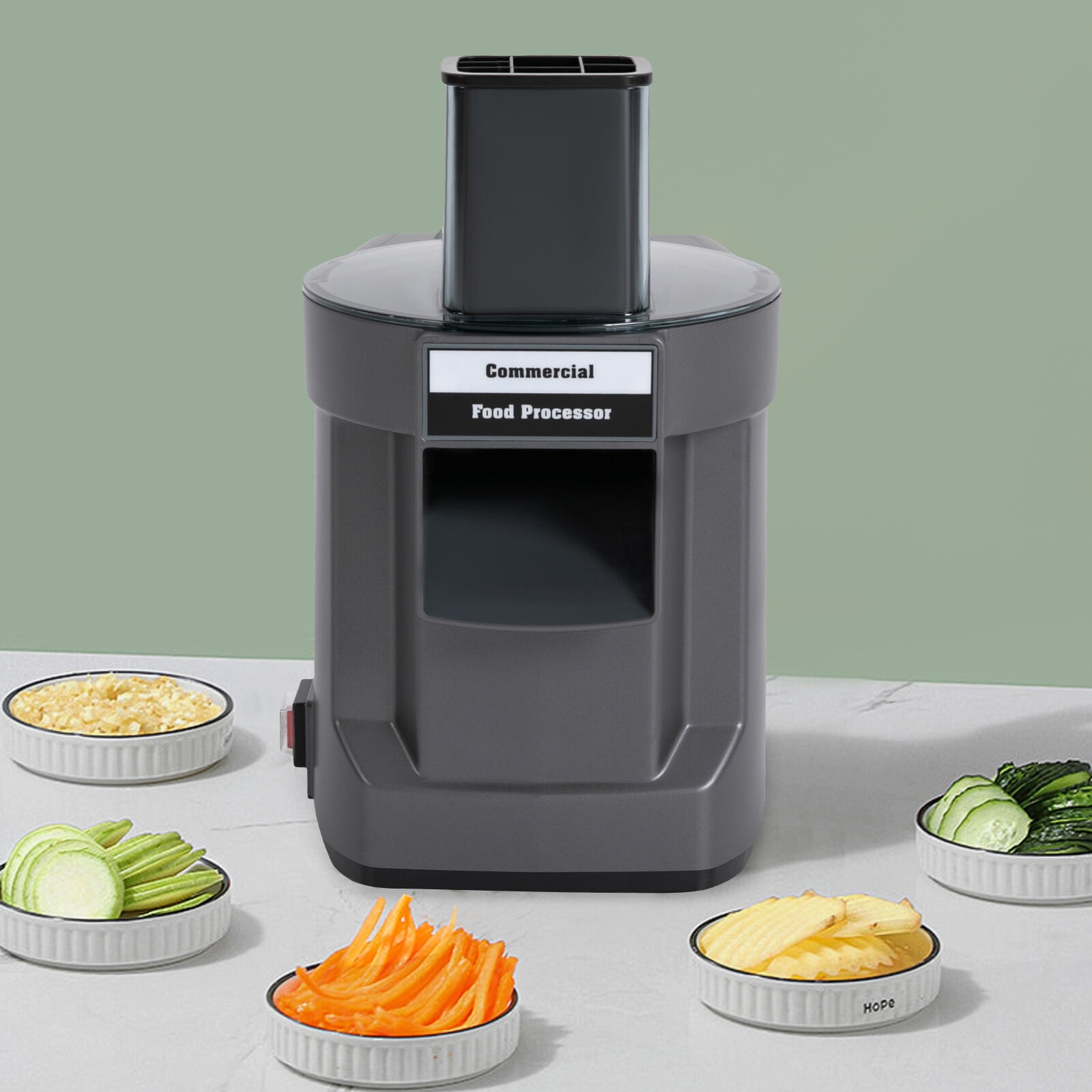 3-in-1 Black Corded Electric Commercial Vegetable Processor Egetable Slicer Shredder Dicer with 3 Blades