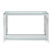 !nspire Collection Contemporary Metal Console Table, Silver