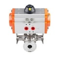 thumbnail image 4 of Ball Valves 63mm 3 Way Sanitary Pneumatic Ball Valve Pneumatic Clamp Stainless Steel Double Acting T/L Type Chuck Quick Cut-off Ball Valves, 4 of 8