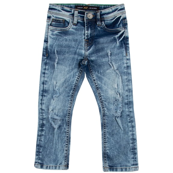 X RAY JEANS  Boy's Rips Repaired Jeans, Lt Blue, 3T